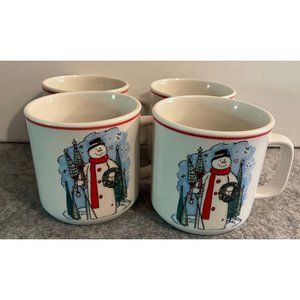 4 Vintage Snowman Mugs   #806